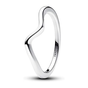 Pandora - Anillo Ola Pulida de Plata Esterlina