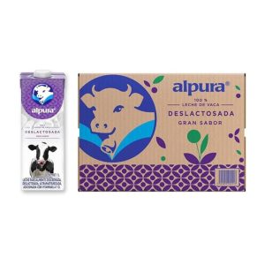 Alpura - Leche Deslactosada 100% de Vaca, 12 Piezas de 1 L