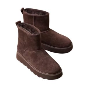 Botines de Piel Stradivarius con Forro de Pelo en Interior para Mujer